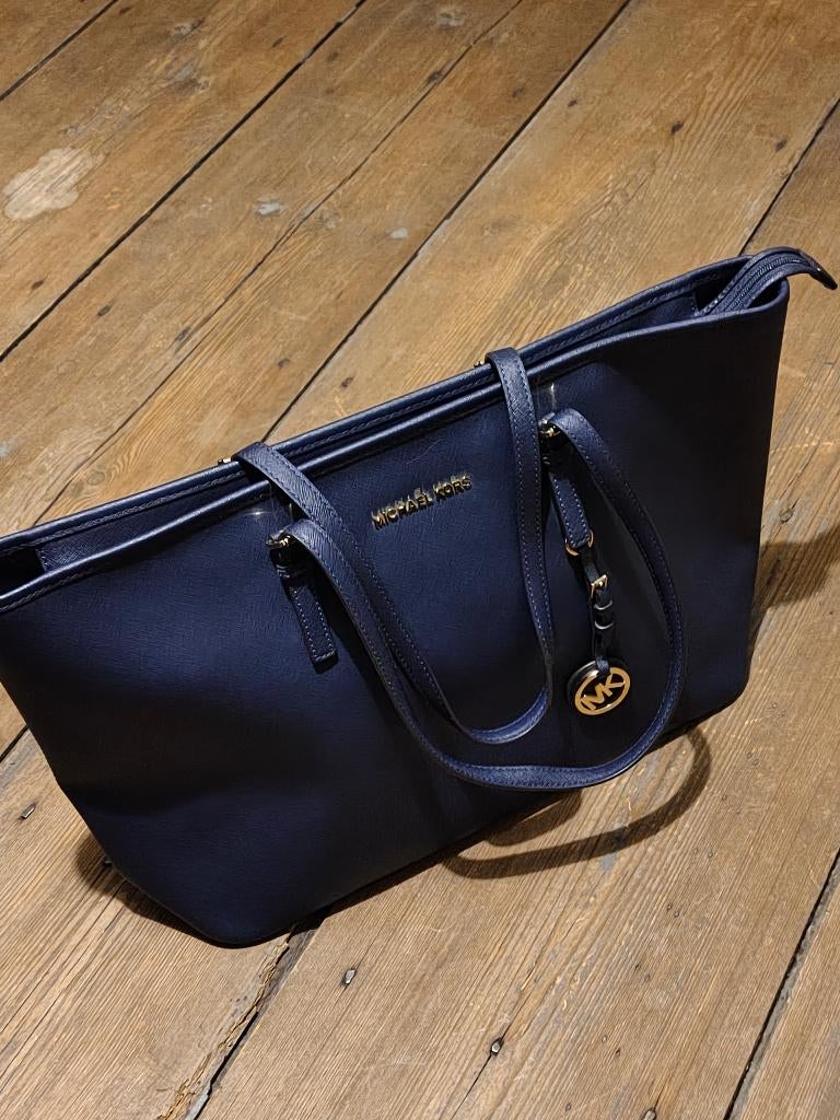 Michael Kors handtas, Ophalen of Verzenden, Zo goed als nieuw, Blauw, Handtas