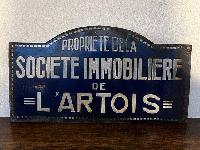plaque émaillée  de la Société immobilière de l'Artois, Enlèvement