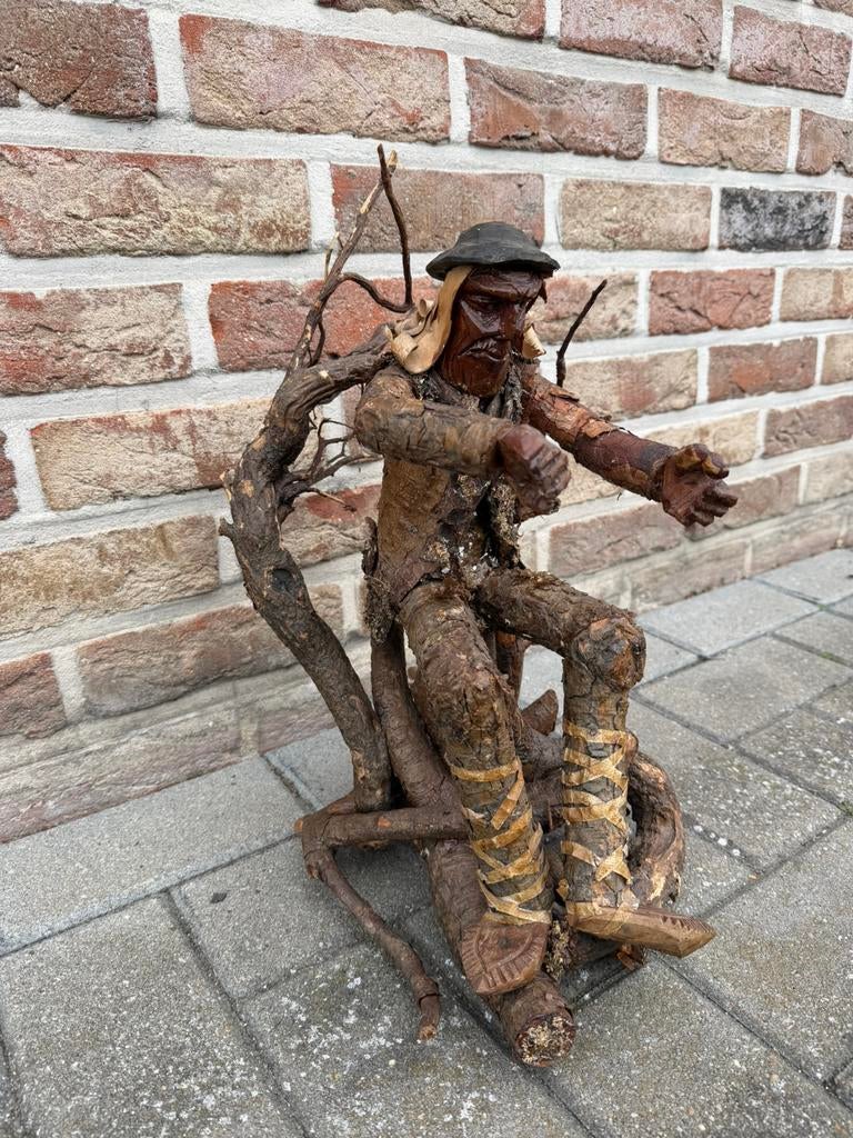 Sculpture sur bois, sculpture artistique, Enlèvement ou Envoi, Fait main, Sculpture sur bois, Homme