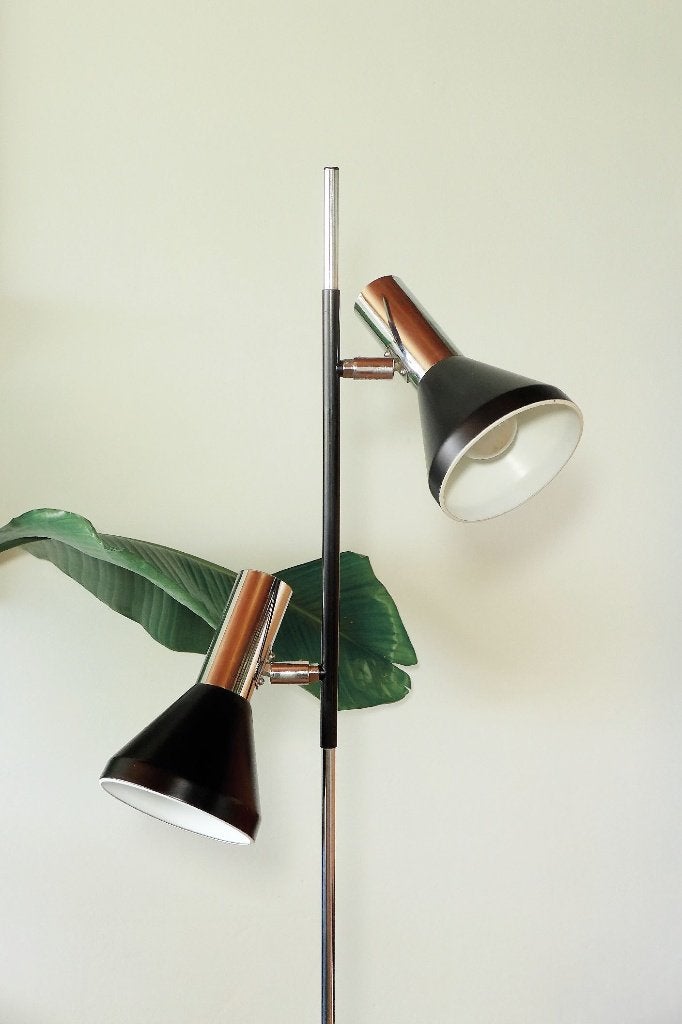 Lampadaire vintage 1960 1970 Lampe sur pied STAFF 2 spots, Enlèvement, Métal