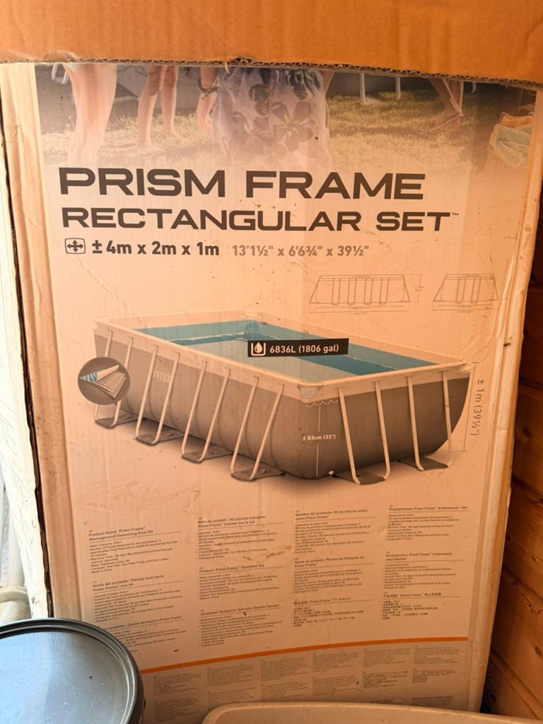 Zwembad intex 400x200x100, Tuin en Terras, Bubbelbaden en Hottubs, Ophalen, Zo goed als nieuw, Trap