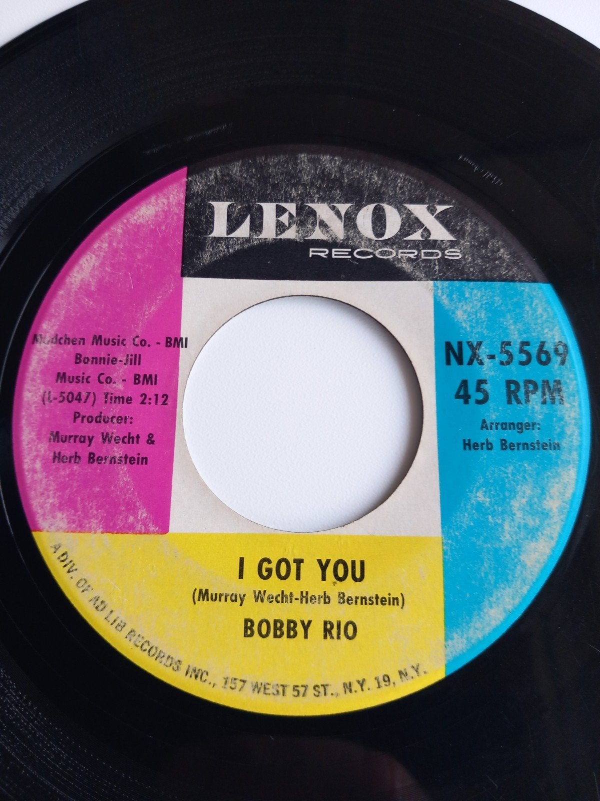 BOBBY RIO. I GOT YOU . 60s  USA 45T, Cd's en Dvd's