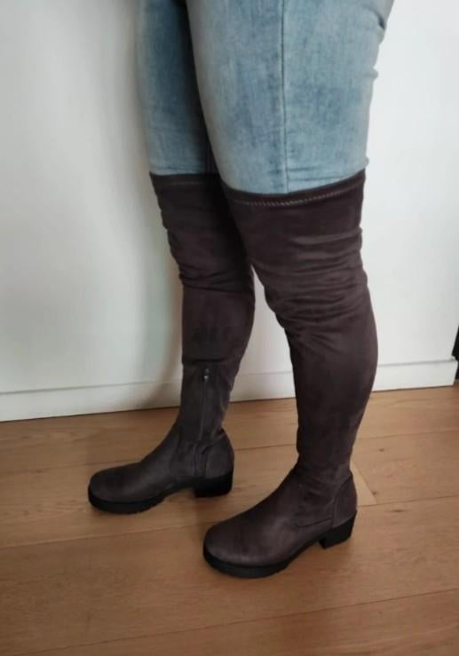 Neuves nieuwe grises cuissardes laarzen 40, Ophalen, Bruin, Nieuw, Hoge laarzen