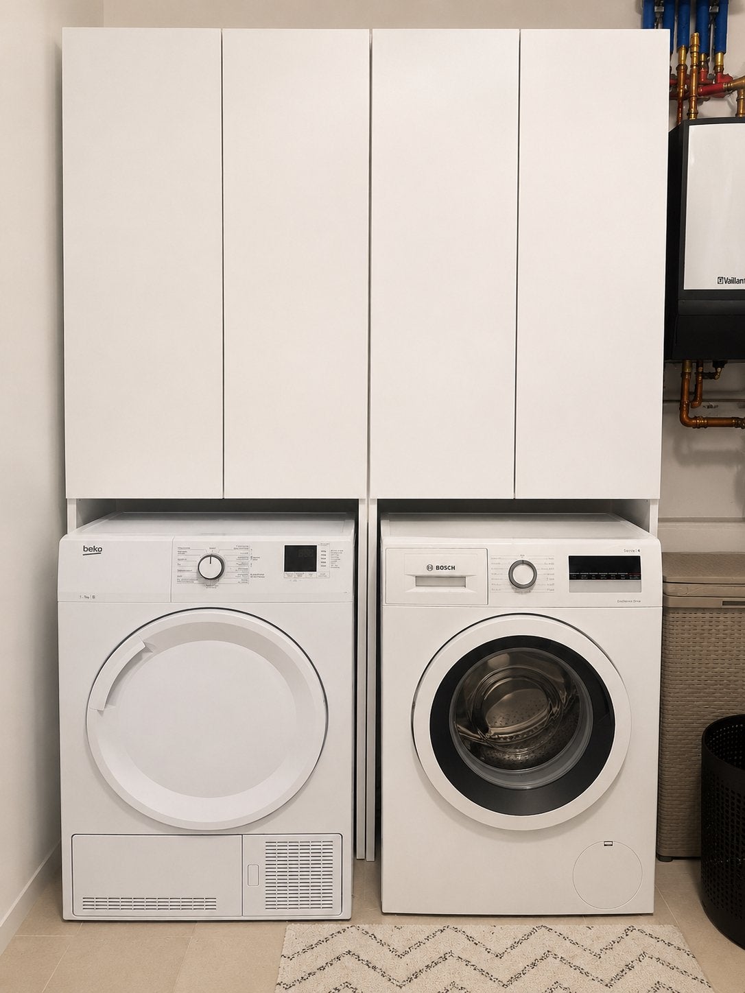 Armoires IKEA NYSJÖN pour machine à laver – Blanc, Ophalen of Verzenden, Zo goed als nieuw