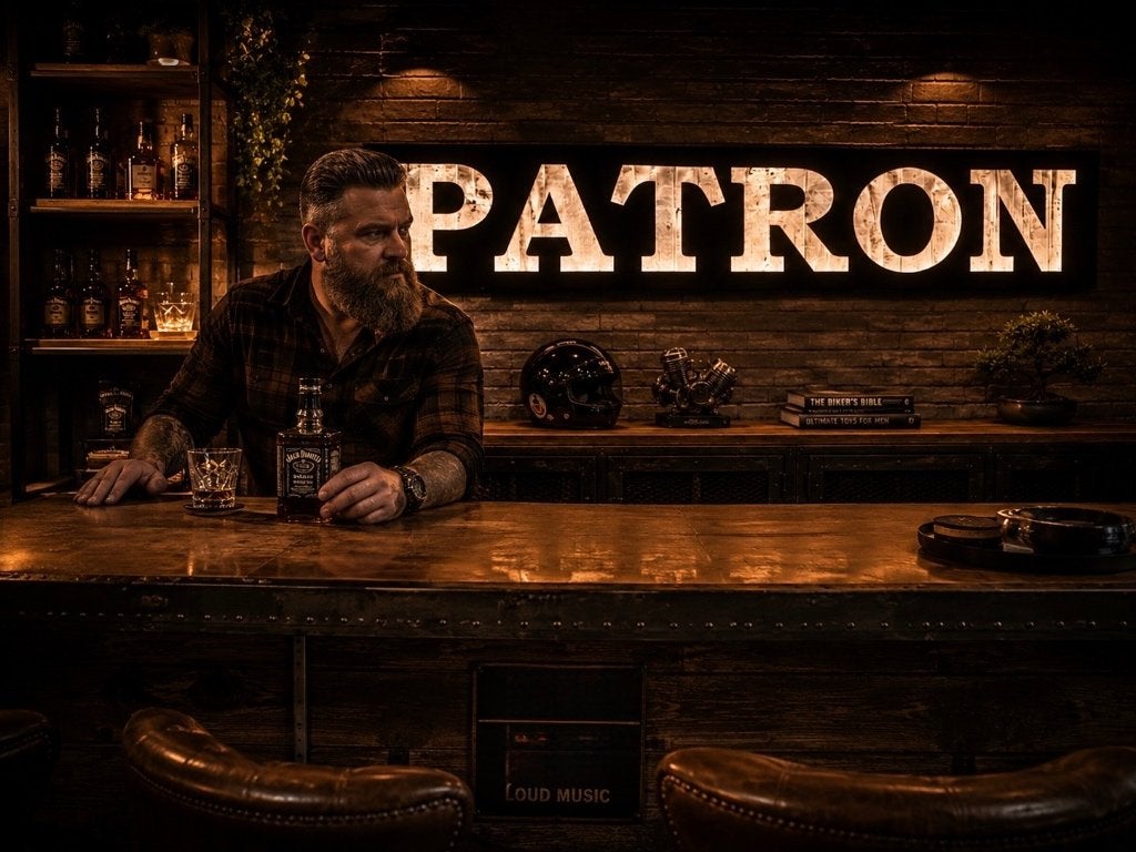 Naamplaat PATRON in Cortenstaal, Ophalen