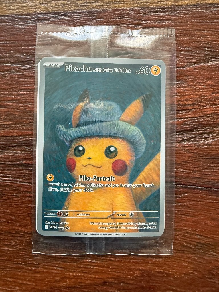 Pokemon Van Gogh X Pikachu met Grey Felt Hat SVP 085, Ophalen of Verzenden, Nieuw, Losse kaart, Foil