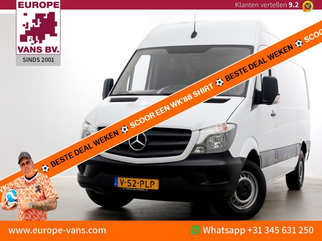 Mercedes-Benz Sprinter 316 CDI 163pk E6 L2H2 Airco/Cruise Co, Auto's, 211 g/km, Wit, Mercedes-Benz, Bedrijf