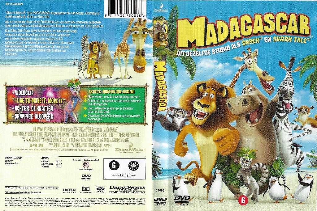 De Madagascar-dvd van Eric Darnell & Tom McGrath, Animatie, Amerikaans, Nederlands, Ophalen of Verzenden