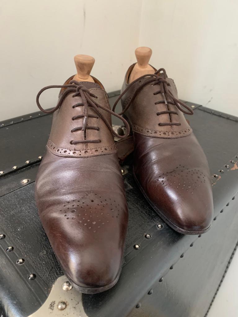 Vero Cuoio schoenen - Oxfords bruin tweekleurig leer 43, Ophalen of Verzenden, Gedragen, Bruin