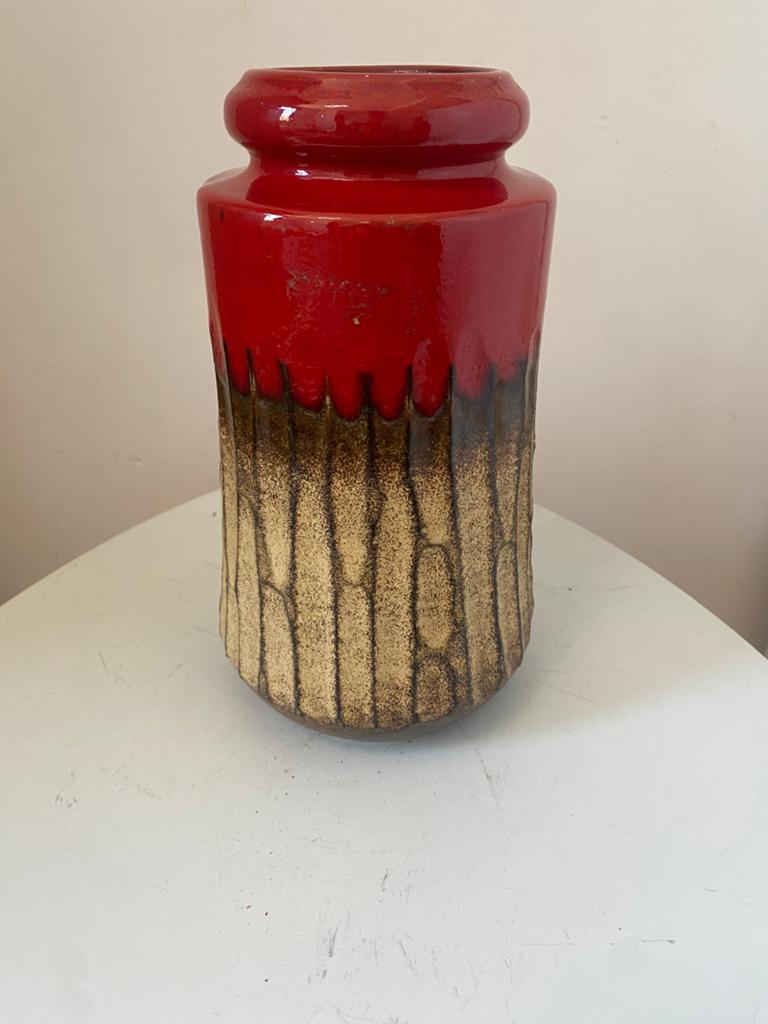 West-Duitsland Scheurich Vintage vaas, Ophalen of Verzenden, Zo goed als nieuw, Rood