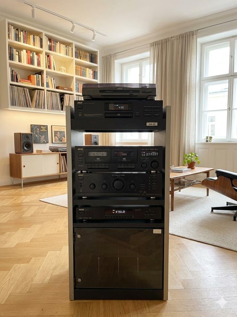 Complete Akai hifi-set met kast en Technics luidsprekers, Audio, Tv en Foto, Stereoketens, Ophalen, Akai