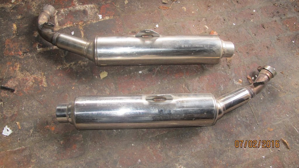 2 uitlaat INOX Honda VTR 1000, Motos, Enlèvement, Utilisé