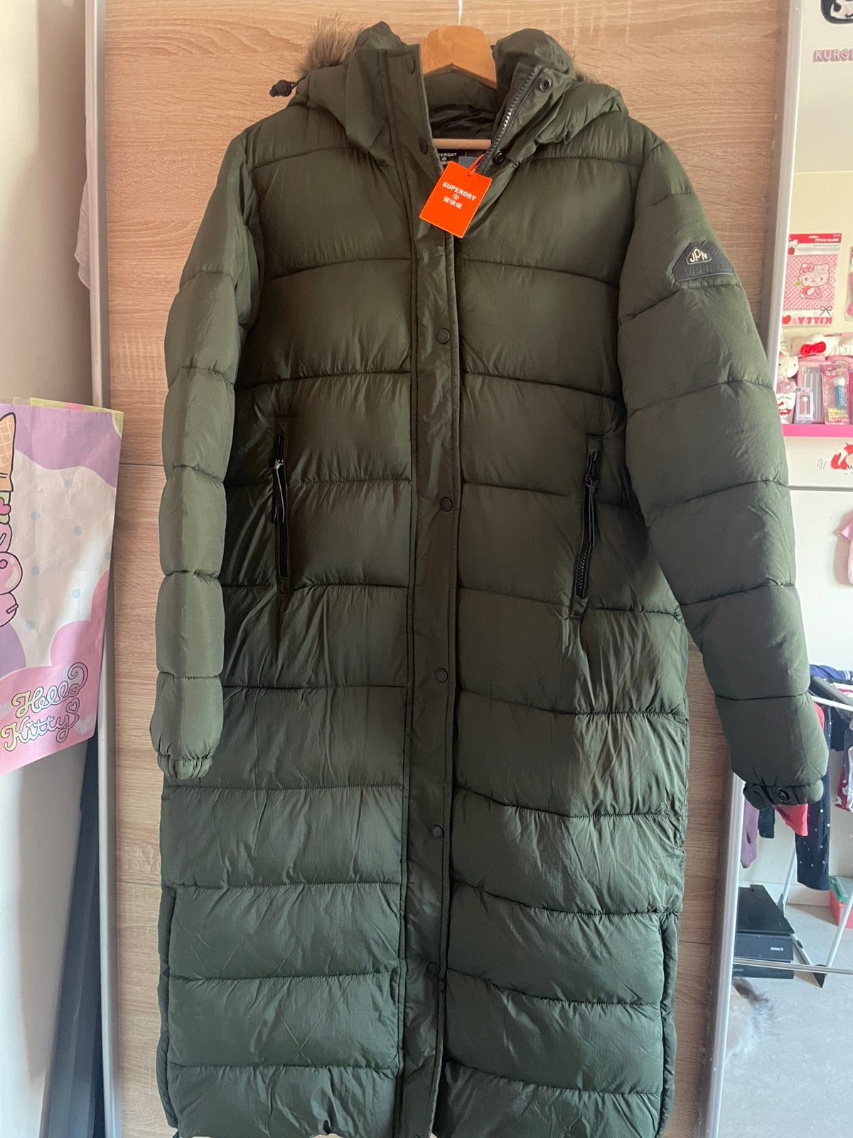 Superdry lange jas, Kleding | Dames, Jassen | Winter, Ophalen, Nieuw, Maat 42/44 (L), Groen