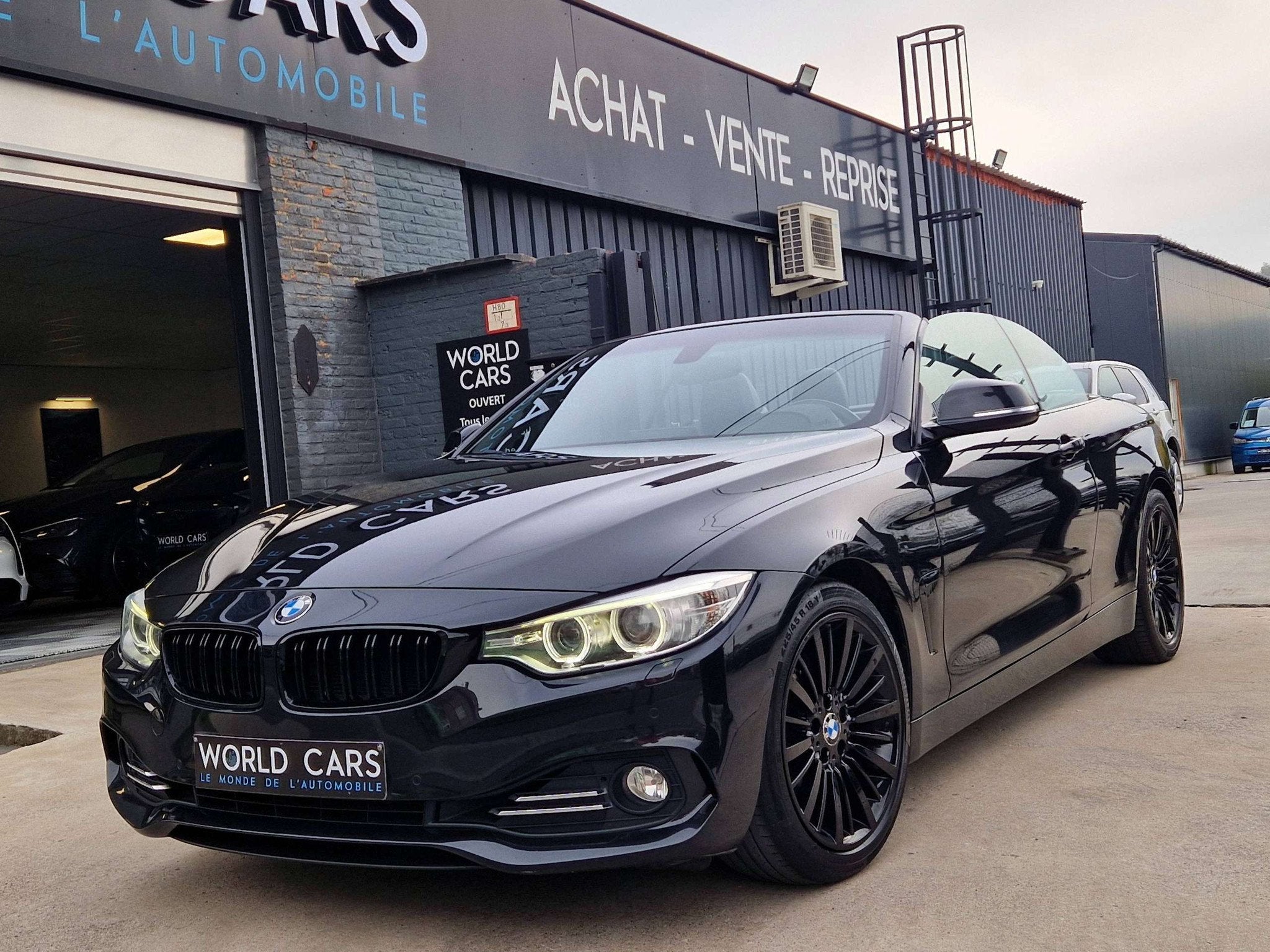 BMW 4 Serie 428 iA Cabrio - LUXURY - BOITE AUTO - FULL BLACK, Auto's, Automaat, Achterwielaandrijving, Gebruikt, 4 cilinders