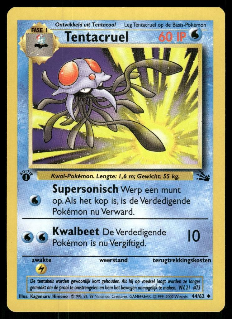 Tentacruel 44/62 - Fossil (1st edition) (NL) (NM), Verzenden, Gebruikt