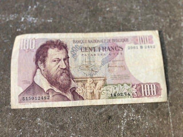 BANKBRIEFJE BILJET 100 BELGISCHE FRANK LAMBERT LOMBARD, Ophalen of Verzenden, Los biljet