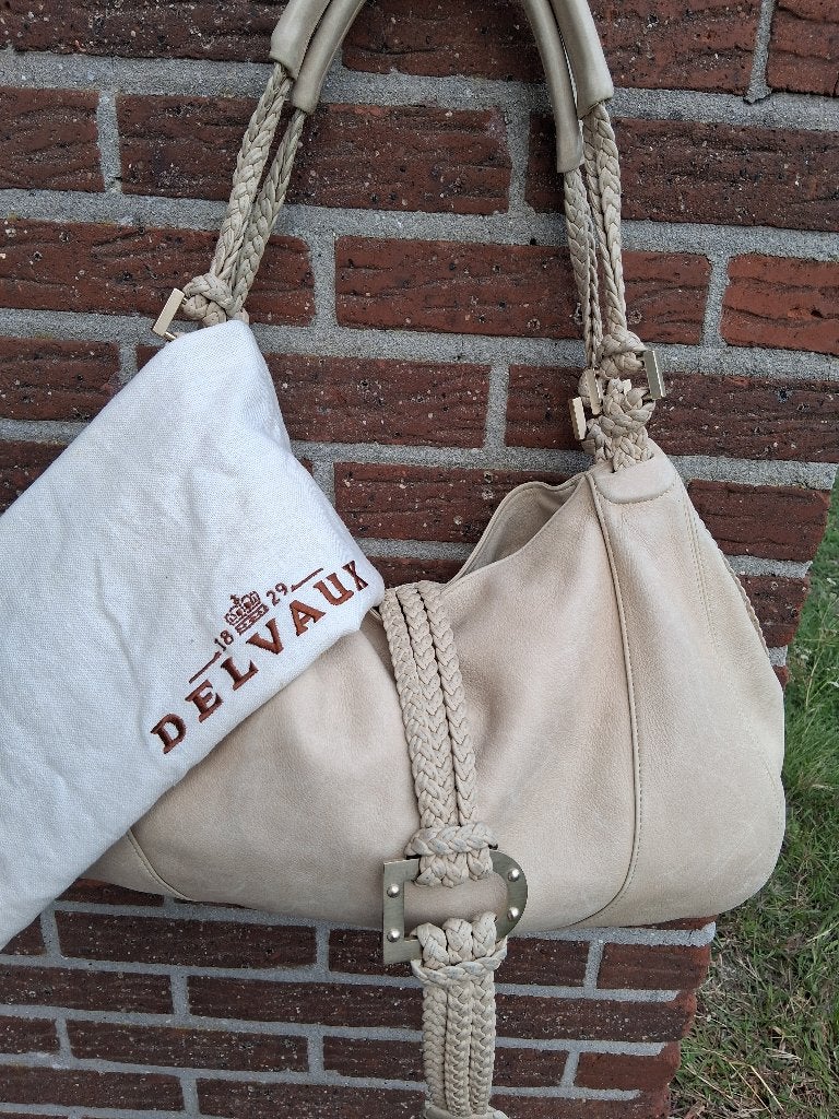 Handtas Delvaux, Ophalen of Verzenden, Gebruikt, Beige, Handtas