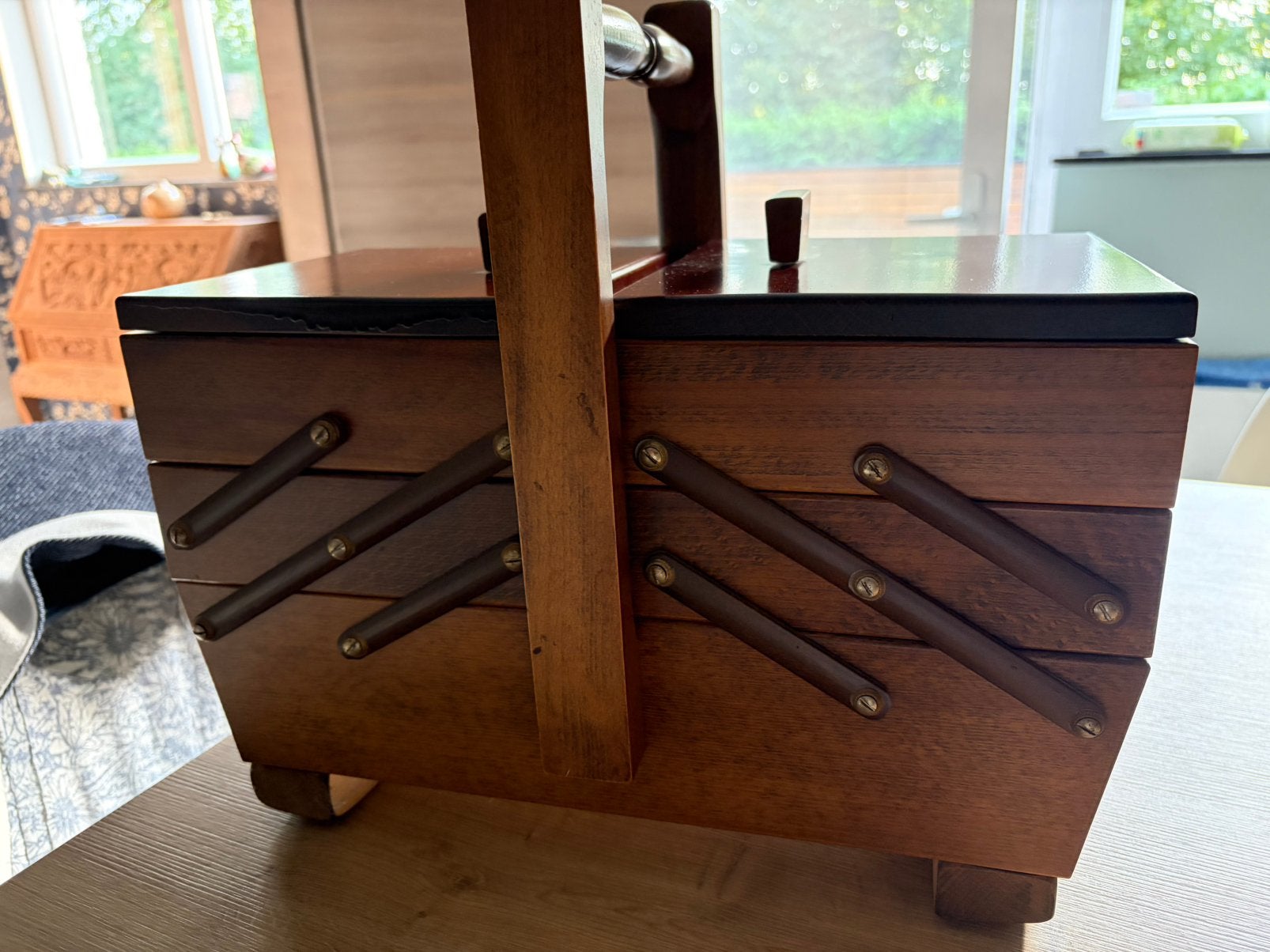houten naaidoos, Hobby en Vrije tijd, Ophalen, Gebruikt