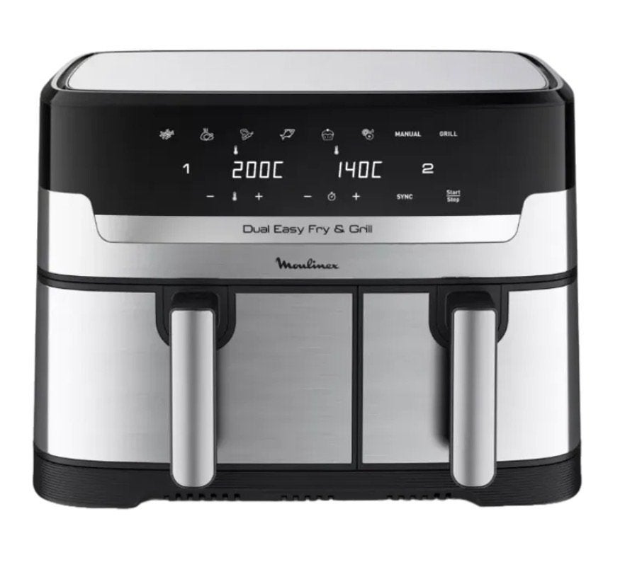 Moulinex Airfryer Dual Easy Fry & Grill EZ905D20, Enlèvement, Comme neuf, Friteuse à air XL, 1500 grammes ou plus