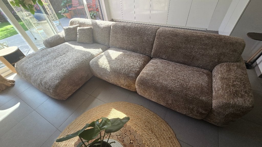 WEBA beige hoekzetel XXL(2024)–Zo goed als nieuw–354 x 168cm, Ophalen, Zo goed als nieuw, Stof