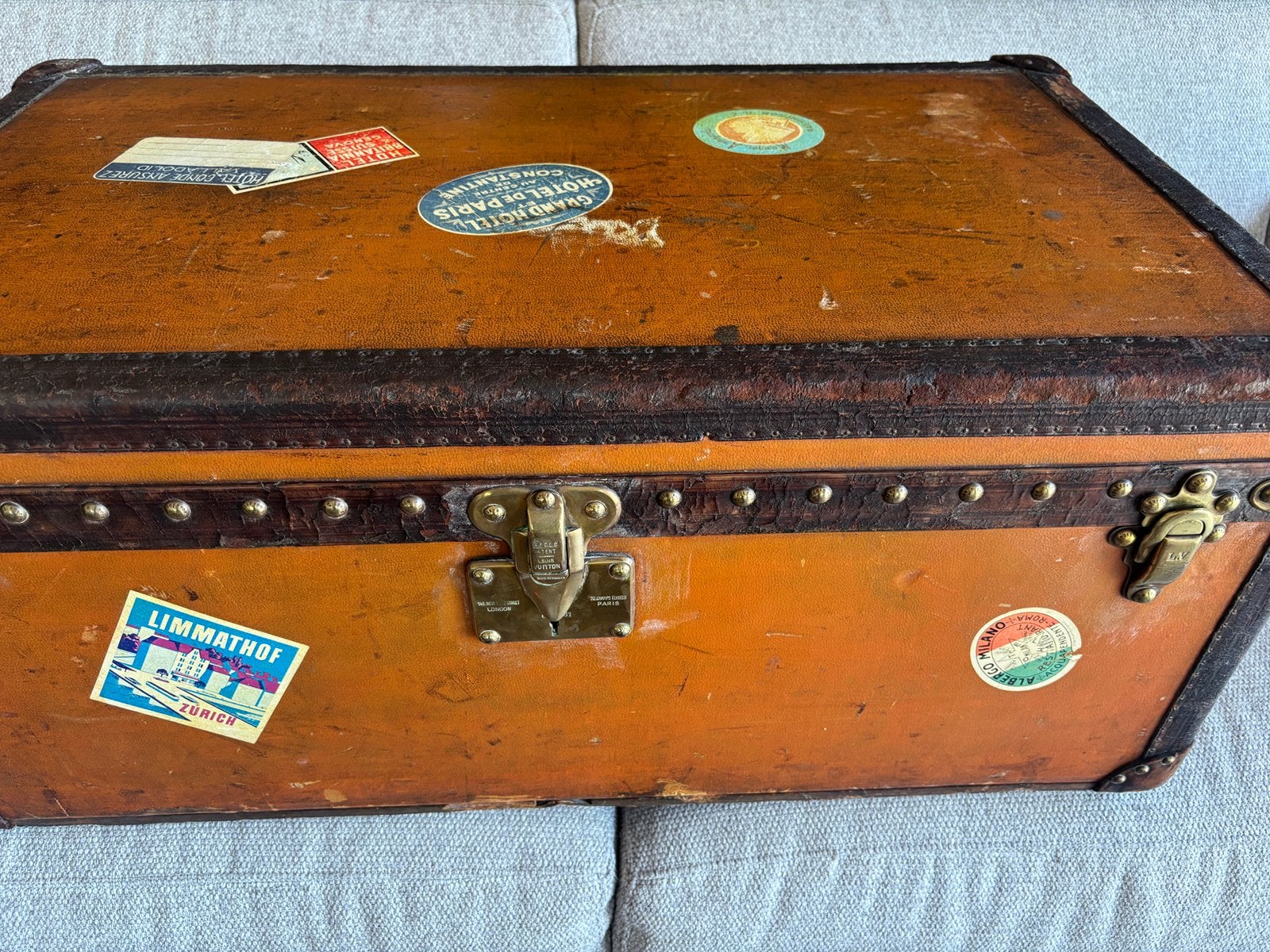 Trousse de voyage/malle de voyage Louis Vuitton orange, 50 à 100 cm, Enlèvement, Utilisé, Autres matériaux