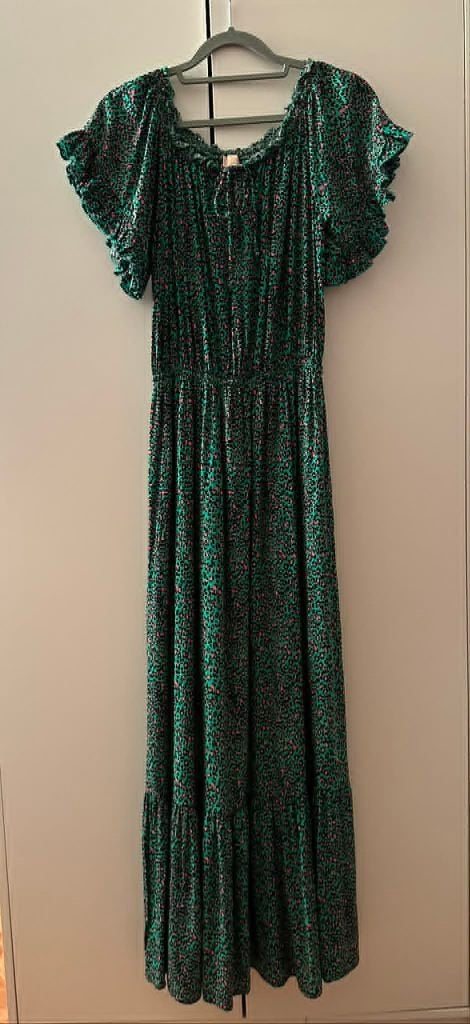 Groene maxi jurk katoen maat M, Ophalen of Verzenden, Maat 38/40 (M), Groen