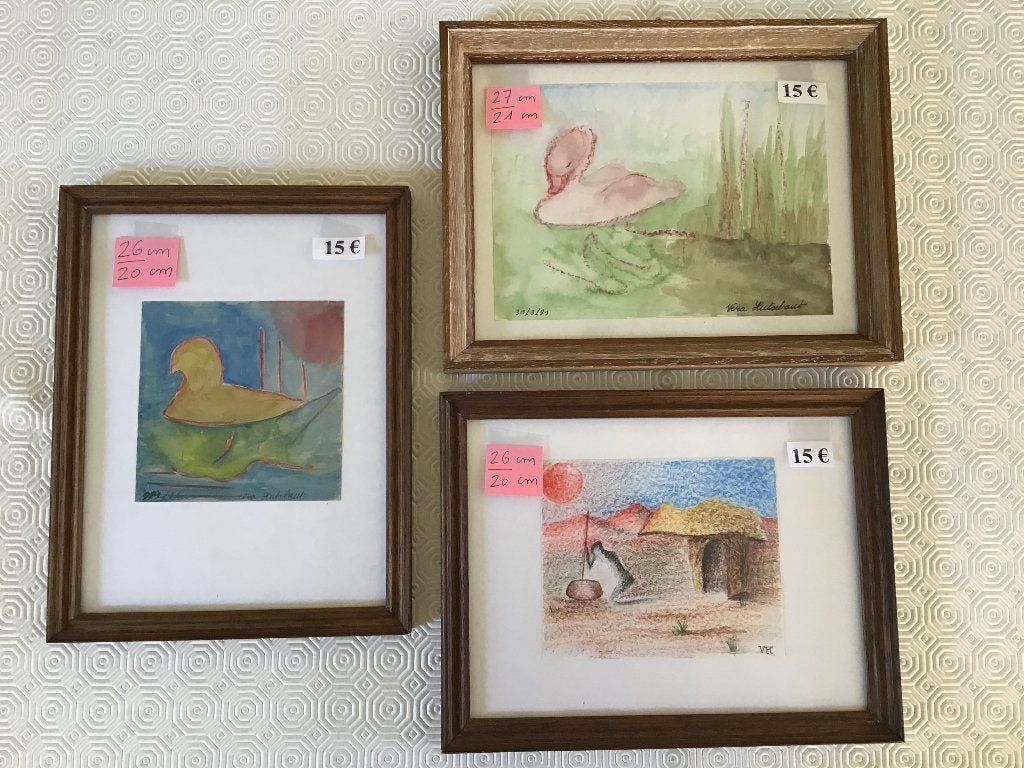 3 mooie aquarellen aan 15 euro per stuk, Antiek en Kunst, Kunst | Etsen en Gravures, Ophalen of Verzenden