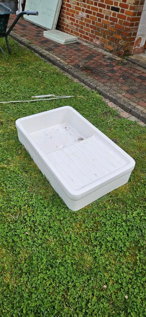 Oude emaille wasbak., Ophalen, Gebruikt, Wit, 50 tot 100 cm