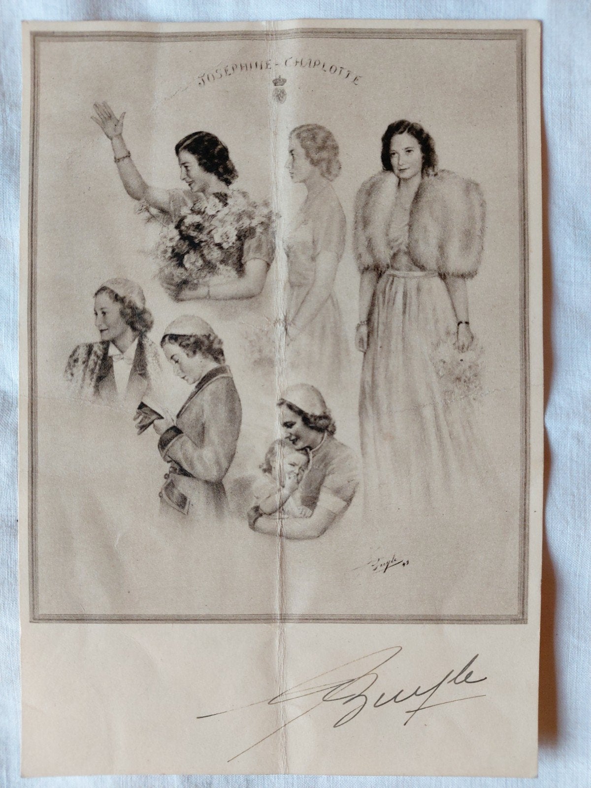 Carte postale signée F. Buyle, Pr. Josephine-Charlotte, Collections, Envoi, 1920 à 1940, Non affranchie