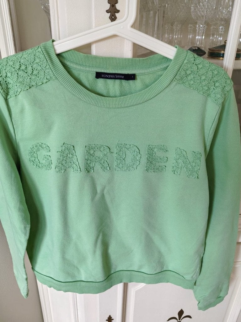 Sweat-shirt vert, Monoprix, taille 1 (M), Ophalen of Verzenden, Gedragen, Groen