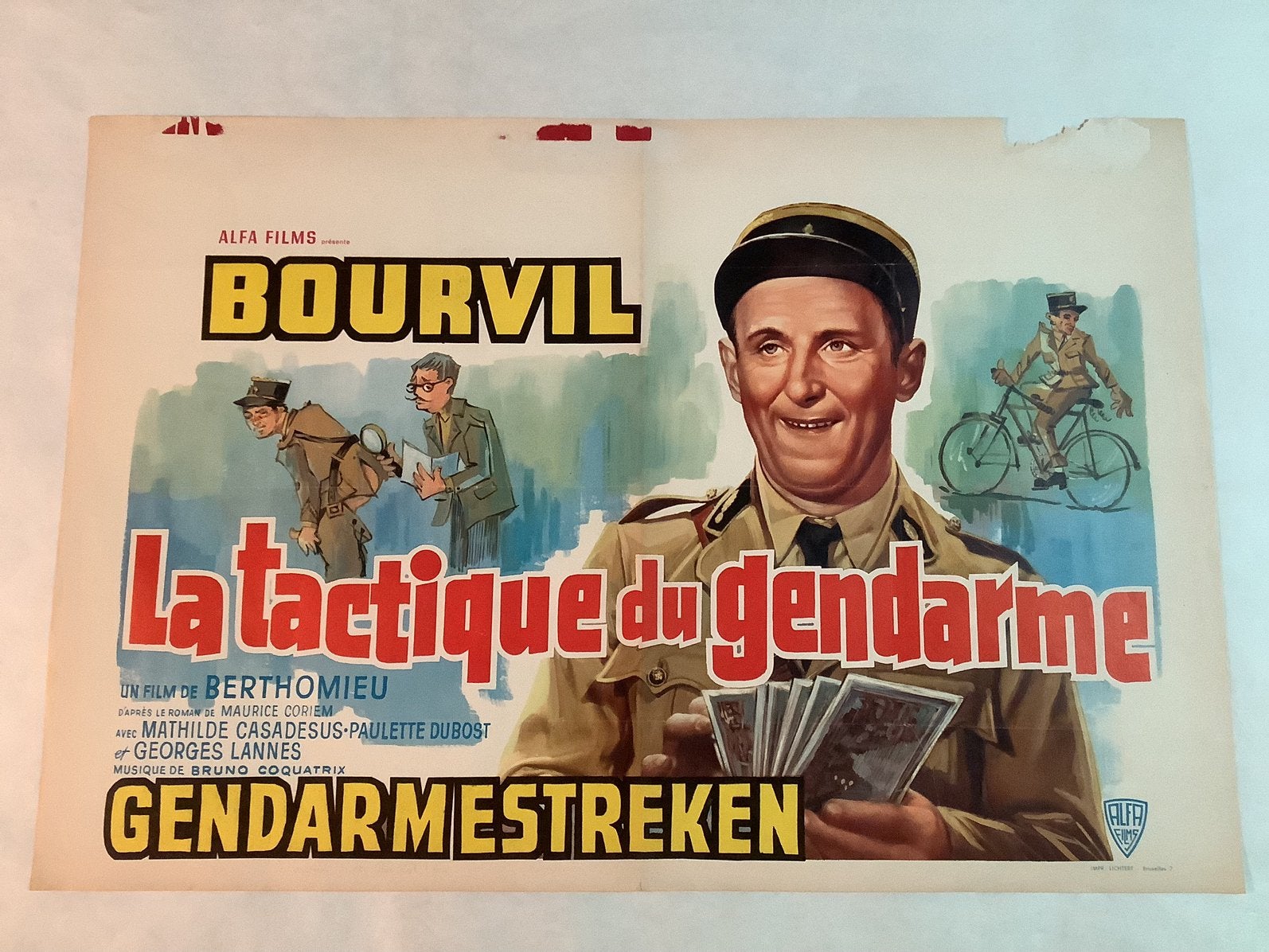 BOURVIL   filmposter   36-54 cm    Used, Verzamelen, Posters, Ophalen of Verzenden