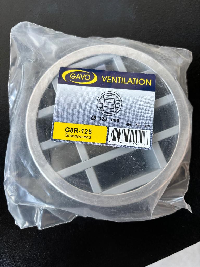 2x GAVO brandwerend lamellenrooster 125mm, Ophalen of Verzenden, Nieuw, Ventilator