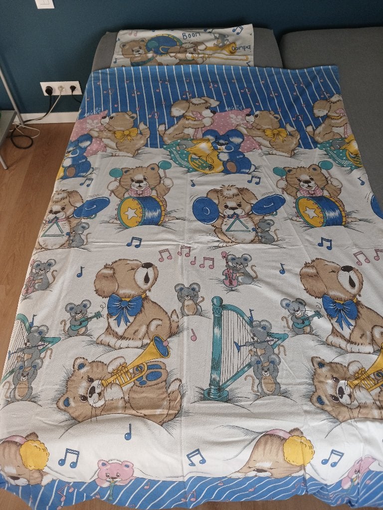 Housse de couette et taie d'oreiller en flanelle pour enfant, Enlèvement, Utilisé, Housse de couette