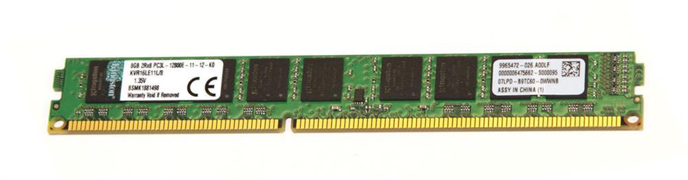 8GB 2Rx8 PC3L-12800E DDR3-1600 Unbuffered ECC Kingston, Computers en Software, RAM geheugen