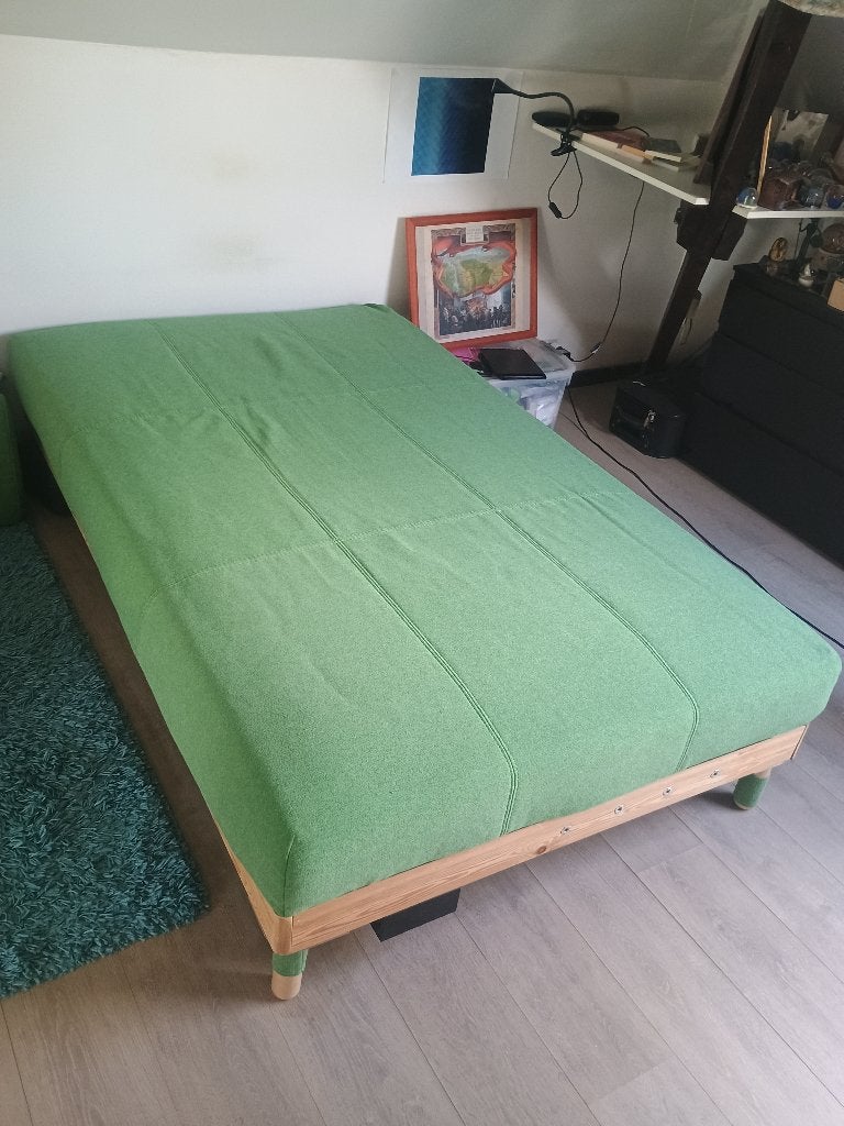 Lit 120 x 200 relevable avec matelas, Maison & Meubles, 120 cm, 200 cm, Bois, Ikea