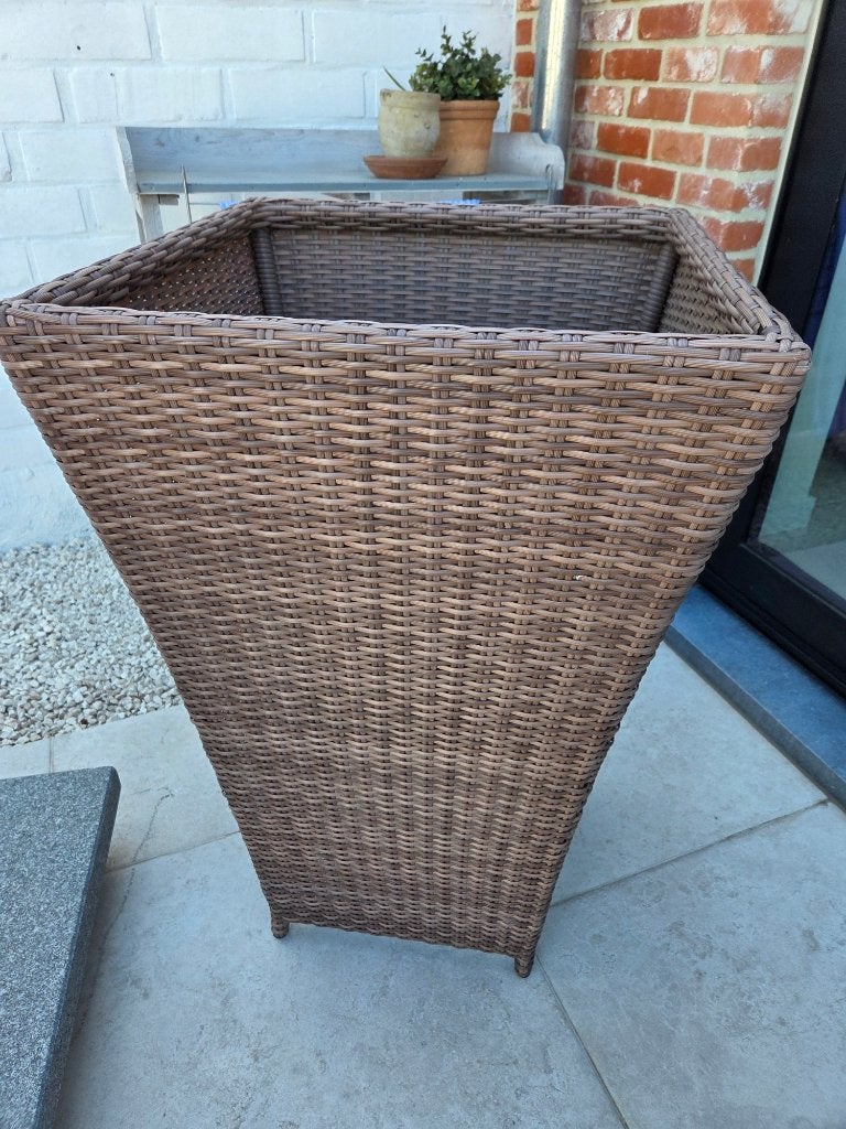 bloemmand wicker, Jardin & Terrasse, Bacs à fleurs & Jardinières, Enlèvement, Carré