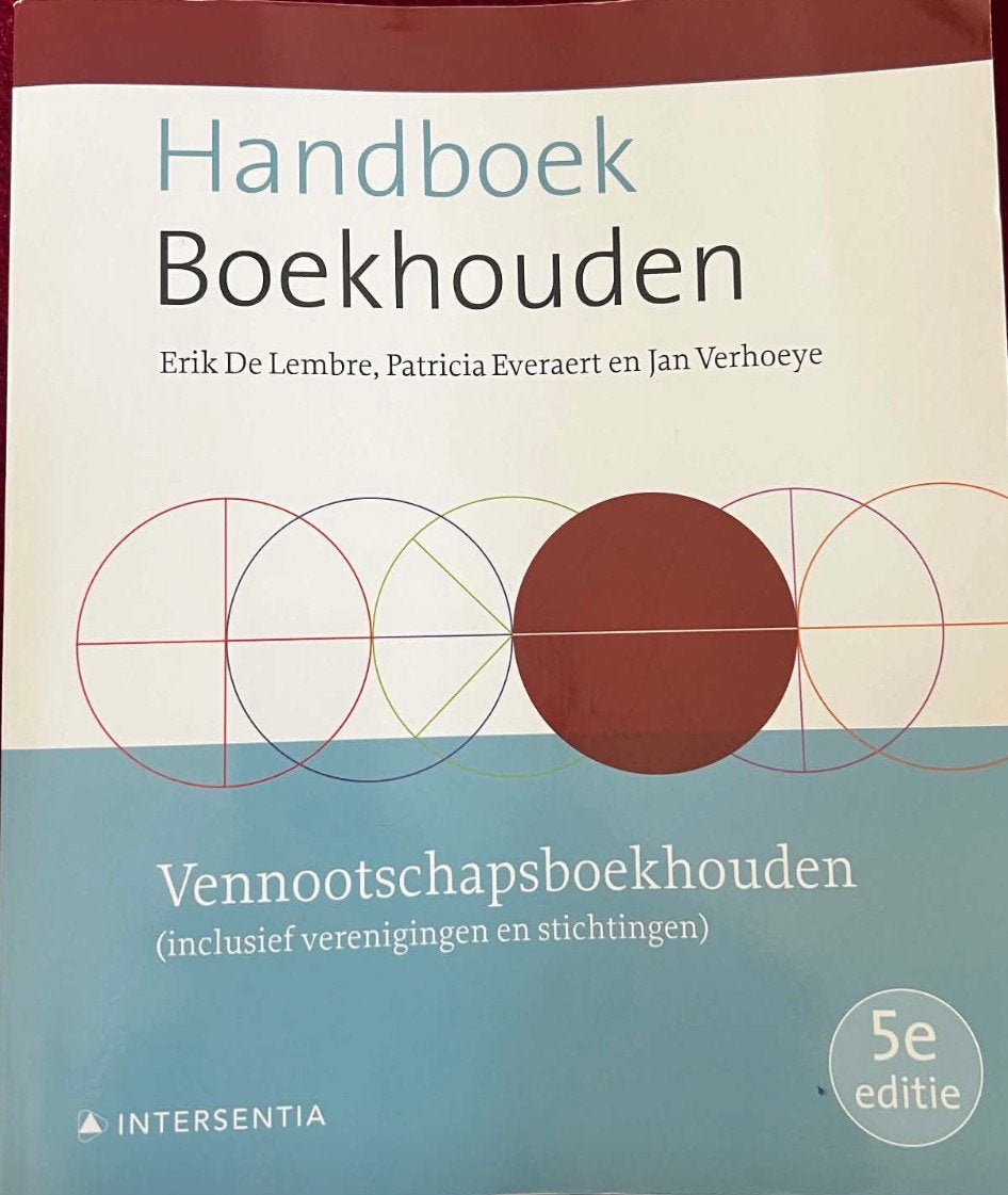 Handboek Boekhouden - Vennootschapsboekhouden (vijfde editie, Ophalen of Verzenden, Erik De Lembre; Patricia Everaert