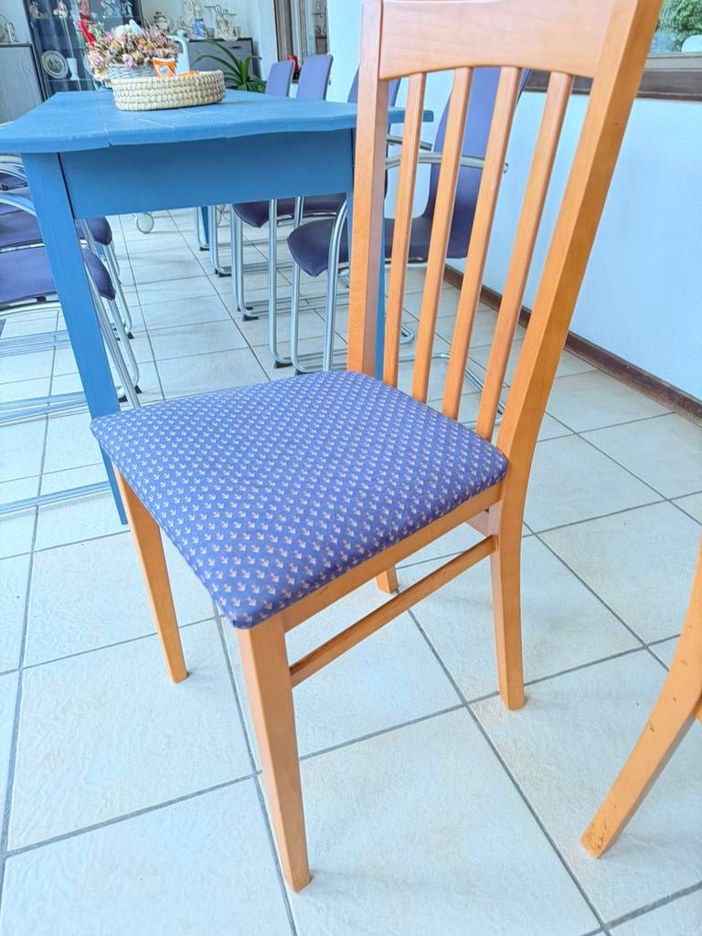 6 houten stoelen, Huis en Inrichting, Stoelen, Ophalen, Zo goed als nieuw