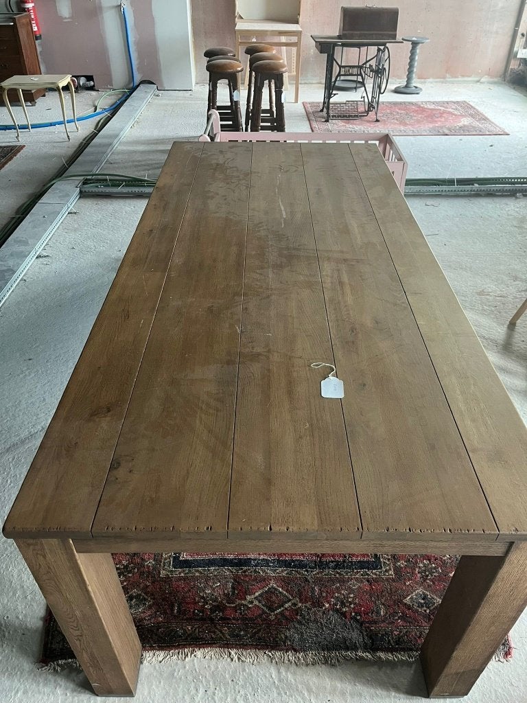 Massieve eikenhouten eettafel, Ophalen, 100 tot 150 cm, Eikenhout, Vijf personen of meer