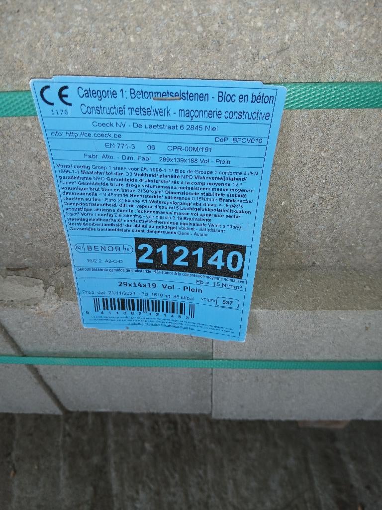 Volle betonblok, Enlèvement, Neuf, Béton