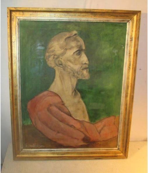 Mooi Oud Geschilderd Werk 'Man met Baard' - Van Belleghem, Antiek en Kunst, Ophalen of Verzenden