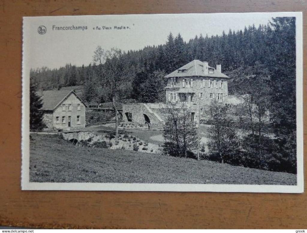 Postkaart Francorchamps, Au Vieux Moulin, Envoi, Non affranchie, Liège