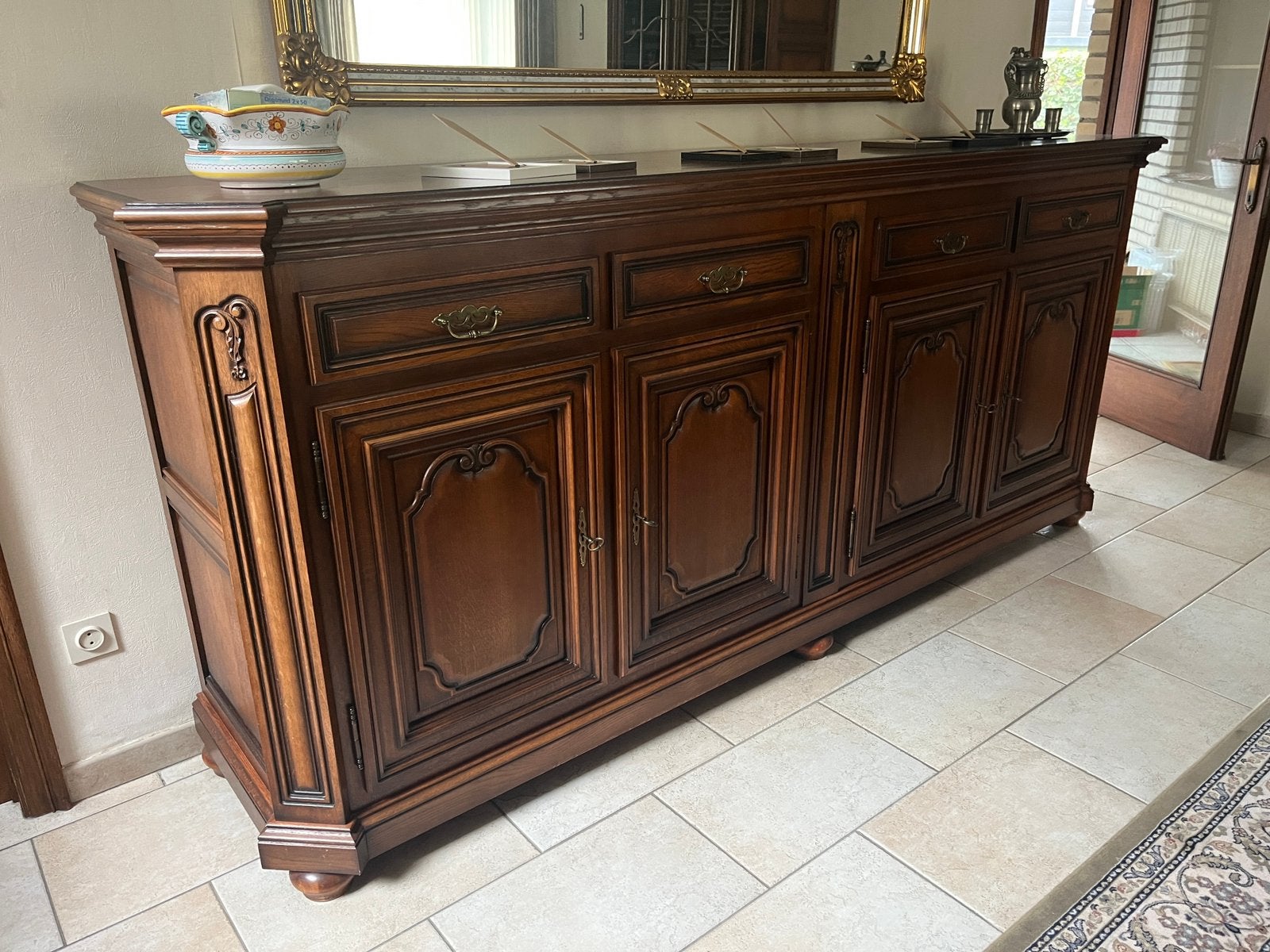Dressoir, Ophalen, Eikenhout, Zo goed als nieuw, 200 cm of meer