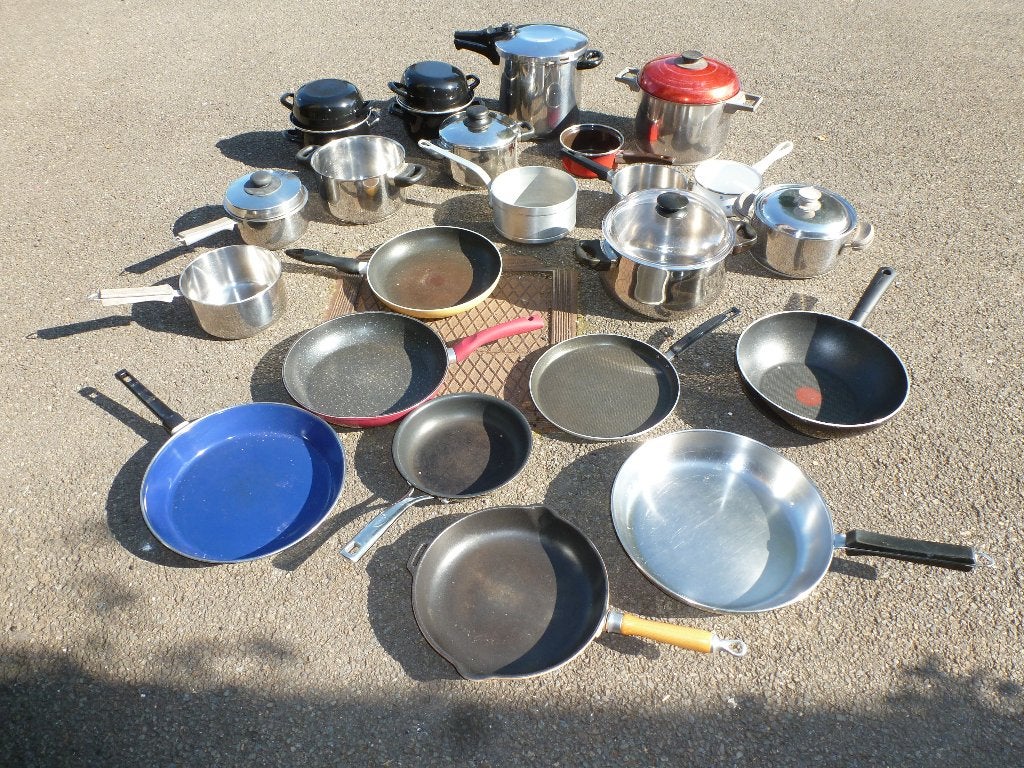 lot de casseroles, poêles, poêlons (23 pcs), Maison & Meubles, Enlèvement, Utilisé