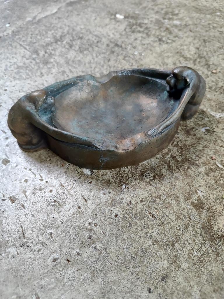 Bronze asbak, Art nouveau, 66 gram, Ophalen, Asbak