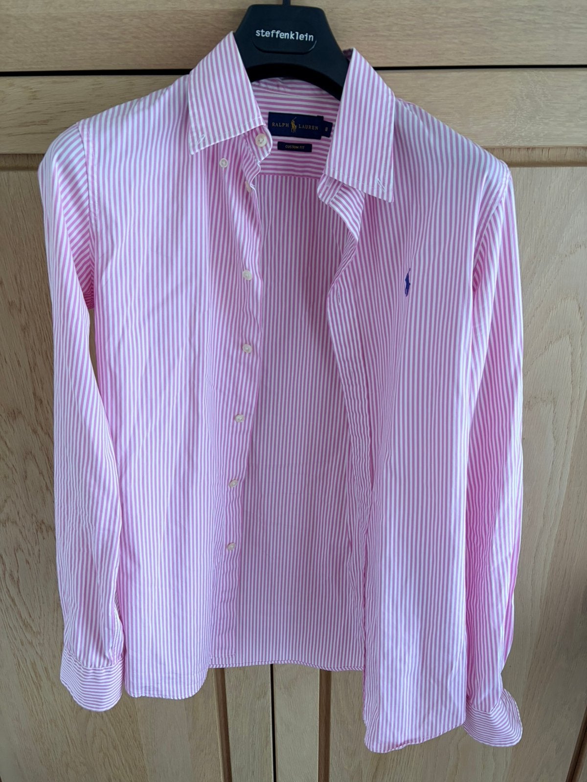 Hemd / blouse Ralph Lauren Custom Fit roos wit gestreept, Wit, Ophalen of Verzenden, Zo goed als nieuw, Ralph Lauren