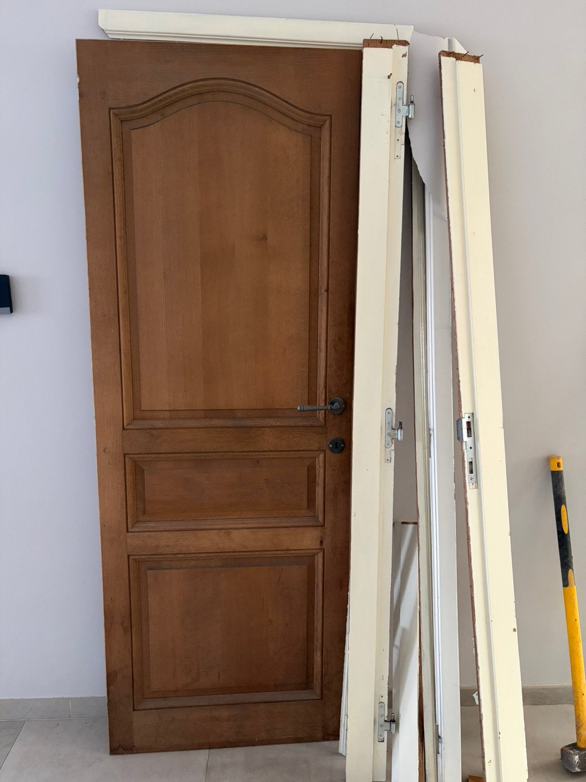 Binnendeur en kader, hout (eik), Doe-het-zelf en Bouw, Ophalen, Gebruikt, Minder dan 80 cm, Binnendeur