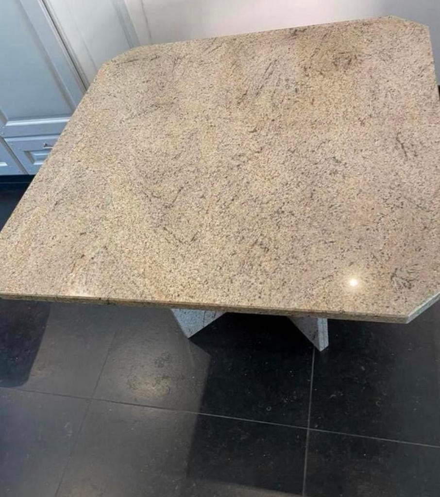 Mooie granieten tafel vierkant 115x115 cm, Huis en Inrichting, Ophalen, Zo goed als nieuw, Vierkant