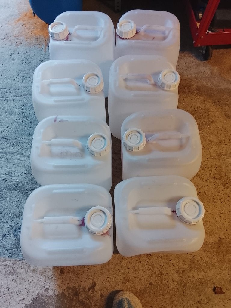 Witte bidons 20 liter, Ophalen, Gebruikt