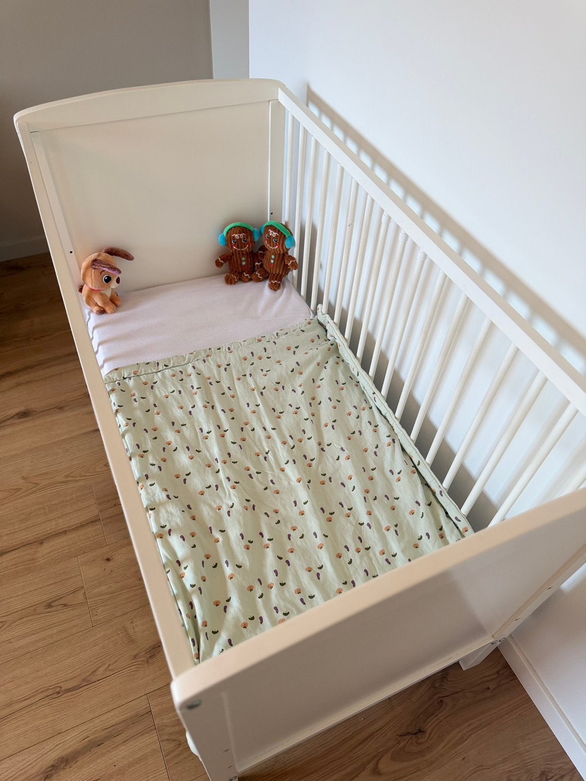 Wit babybedje / in hoogte verstelbaar, Ophalen, Gebruikt, 140 tot 160 cm, Minder dan 70 cm